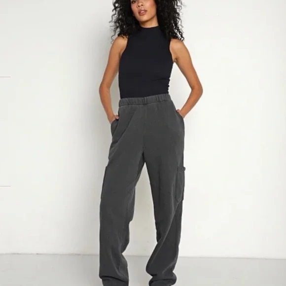 LIKE NEW JOAH BROWN CARGO JOGGERS WASHED BLACK - Picture 8 of 9